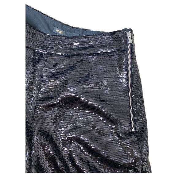 NWT MAJE PANTS WHIMSIGOTH FAIRY GRUNGE EDGY BLACK SEQUIN CROPPED PANTS WIDE LEG - Picture 11 of 11
